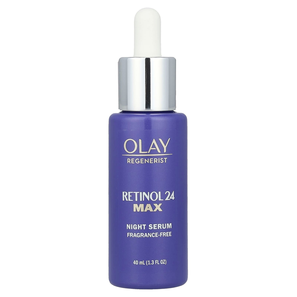 Olay, Regenerist, ретинол 24, ночная сыворотка, без отдушек, 40 мл (1,3 жидк. унц.)