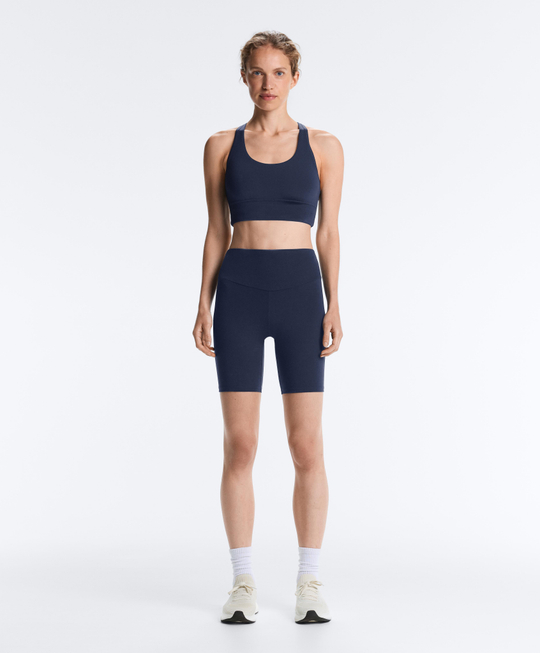 OYSHO Легинсы-велосипедки Comfortlux с высокой посадкой длиной 20 см, синий