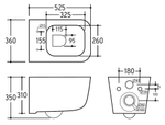 PINTO RIMLESS Безободковый подвесной унитаз EWC700-126W