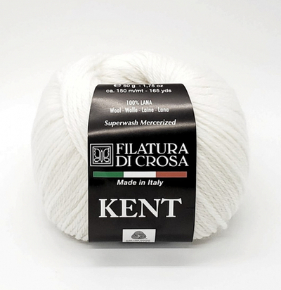 Пряжа Kent FILATURA DI CROSA 100% шерсть цв. 27 молочно-белый