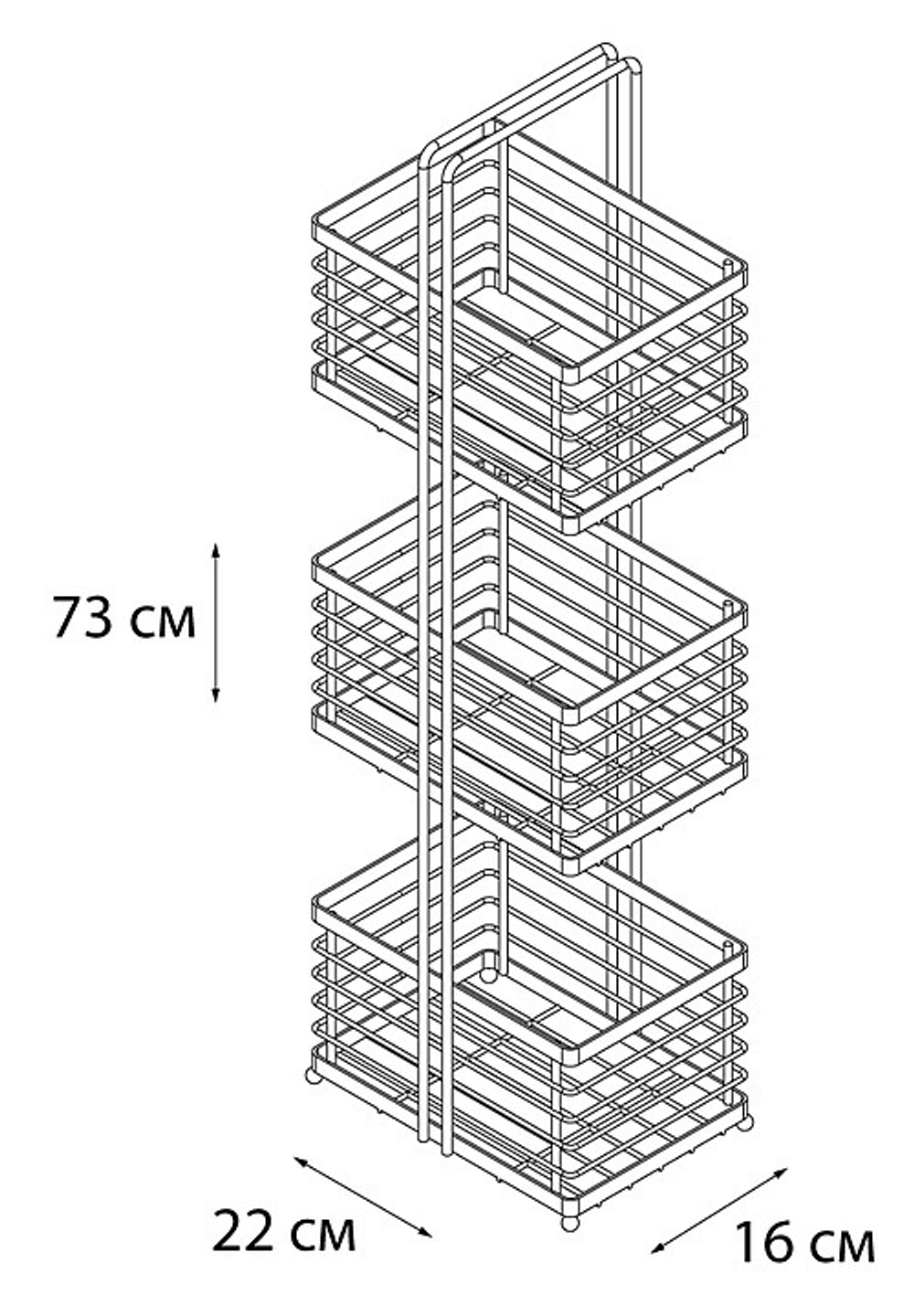 Полка прямоугольная трехэтажная FX-851