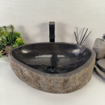 Каменная раковина из речного камня RS-04863 (57*40*15) 0857 из натурального камня