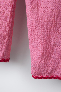 ZARA БРЮКИ ТЕКСТУРЫ «ВОЛНА», МЯГКИЙ РОЗОВЫЙ