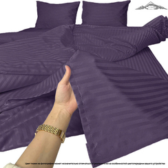 Сатин-страйп Люкс "Слива" полоса 1х1 | ш.220 см | 130 г/м²