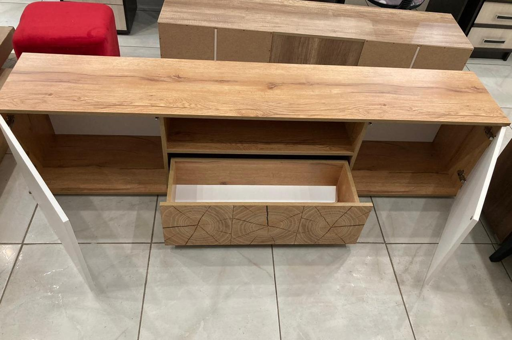 Тумба под ТВ Тиволи ТБ-06 крафт/белый