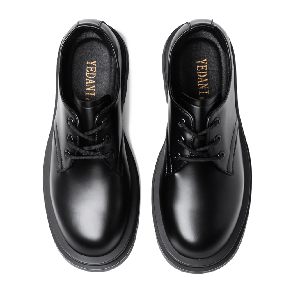 YEDANI Casual Leather Shoes Men"s Low top Black