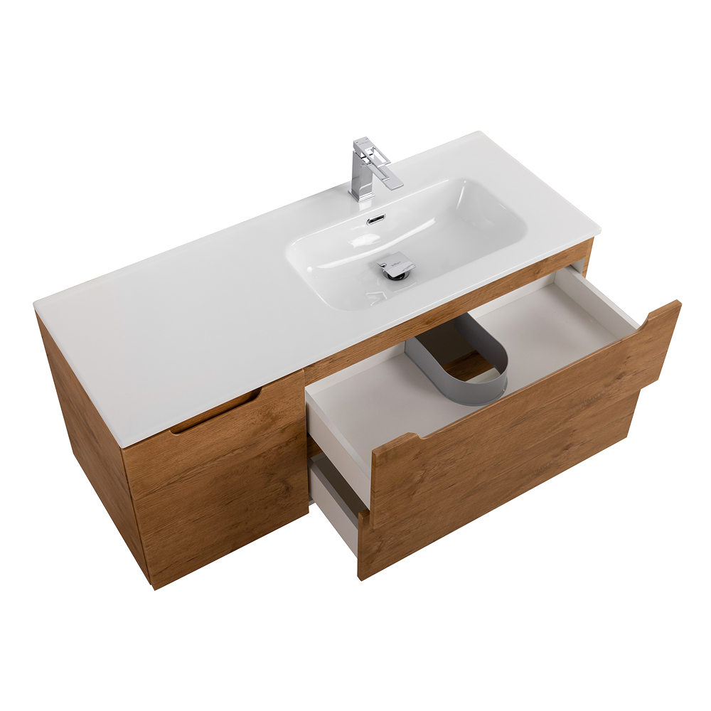 Подвесная тумба с раковиной BelBagno ETNA 120 Rovere Nature правая, ETNA-1200-2C-1A-SO-RN-R + BB1200ETL-R