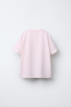 ZARA ФУТБОЛКА С ПРИНТОМ, РОЗОВЫЙ