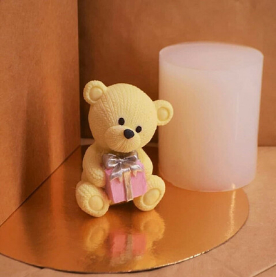 Силиконовый молд "Мишка с подарком"