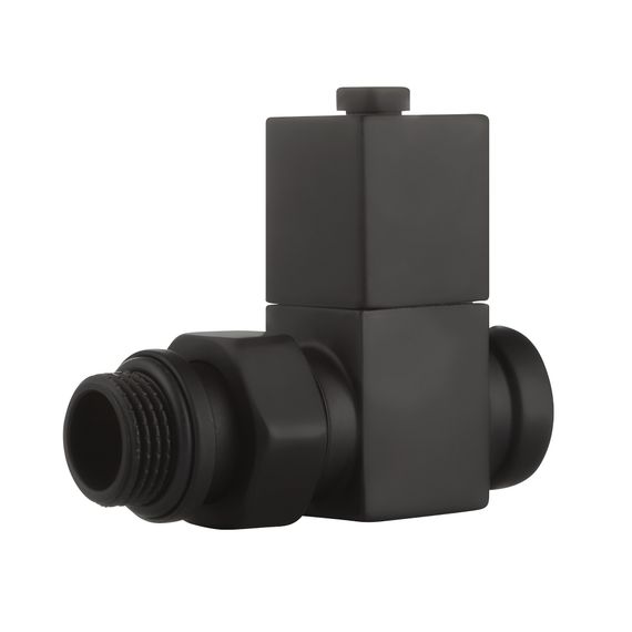 Набор дизайн-вентилей Royal Thermo CUBE, прямой (черный) 1/2quot; — (6)