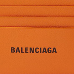 Balenciaga Grained Calfskin Card Holder Card Holder Men"s Orange