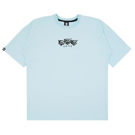 Футболка HOOK «Всмпзд» Три кота оверсайз Голубой