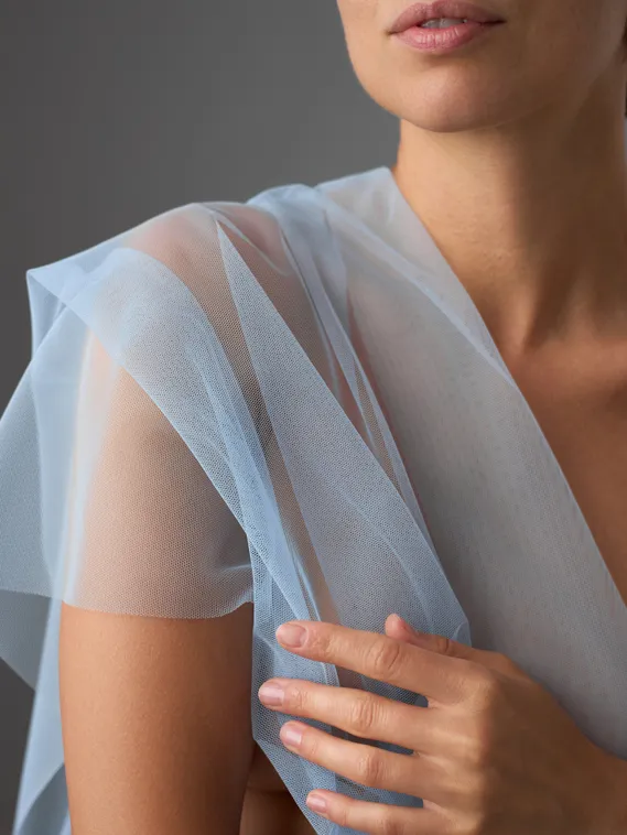 Бюстовая неэластичная сетка Lauma оптом, арт.480, голубой 3090