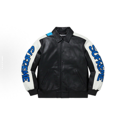 Supreme Smurfs Leather Jacket Black