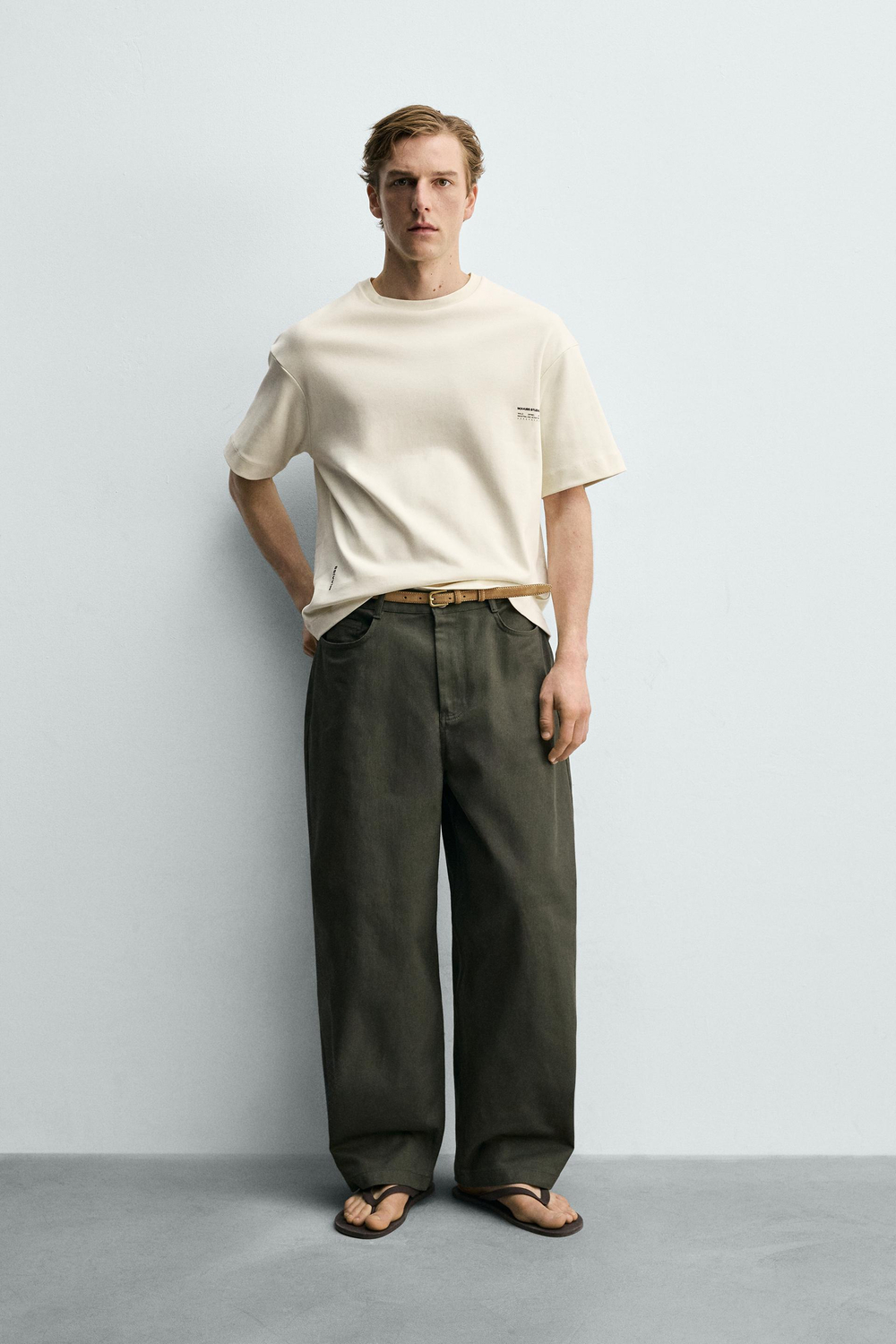 ZARA ТОЛСТОВКА ИЗ ИНТЕРЛОКА С ФОТОПРИНТОМ, БЕЖЕВЫЙ