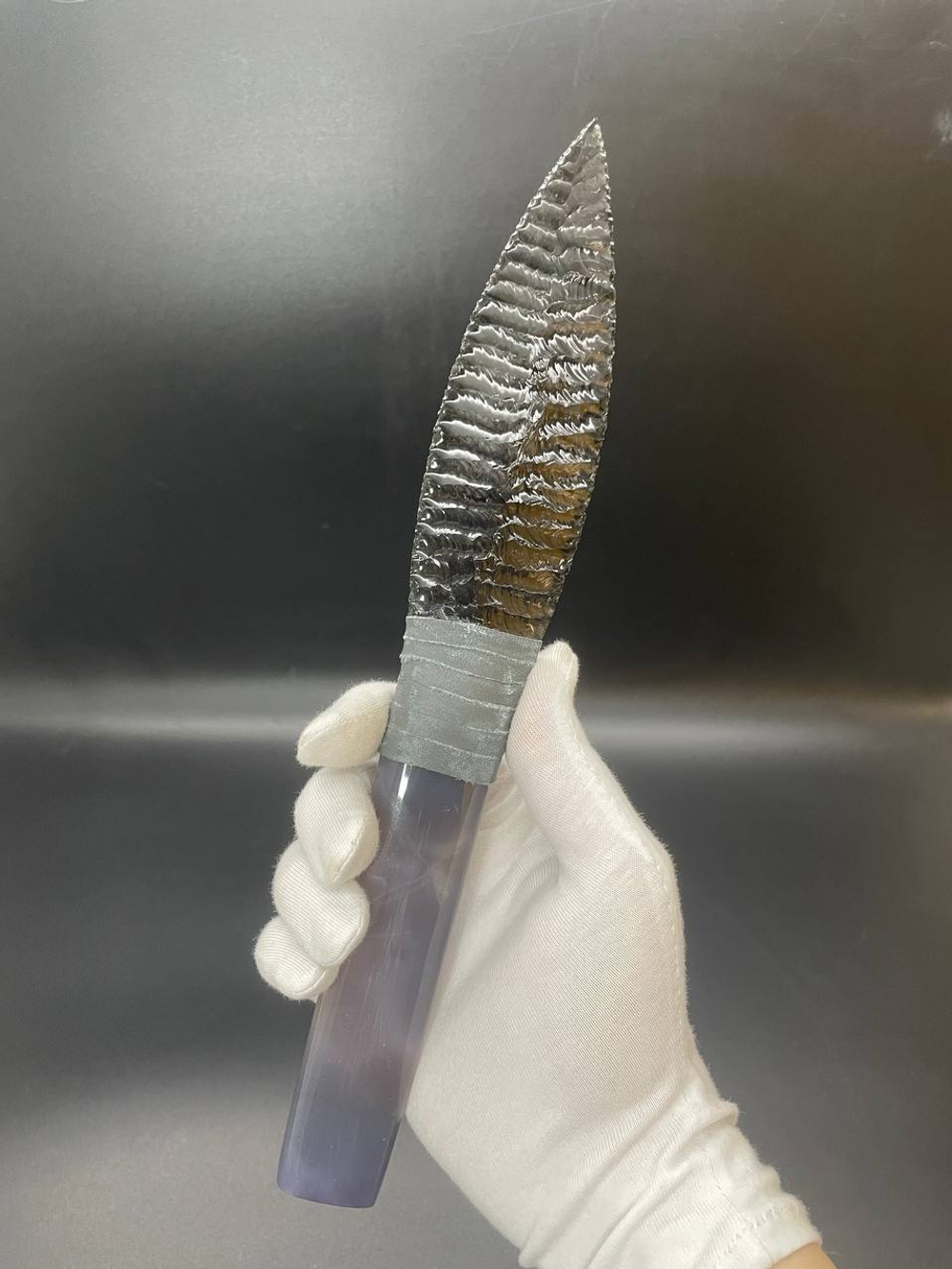 Обсидиановый клинок рукоять Агат 25 см