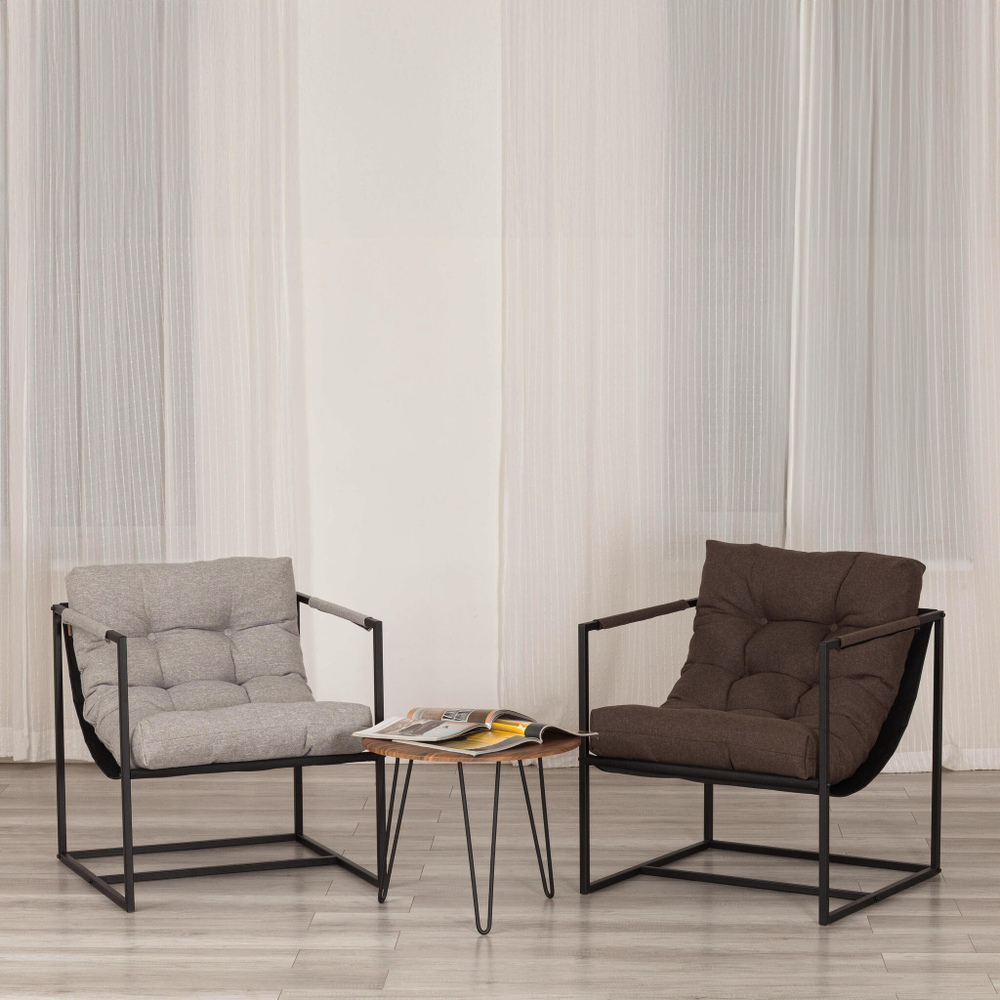 Кресло Charli/Чарли рогожка, серо-бежевый, 3M 16/2, 70х70х84 см
