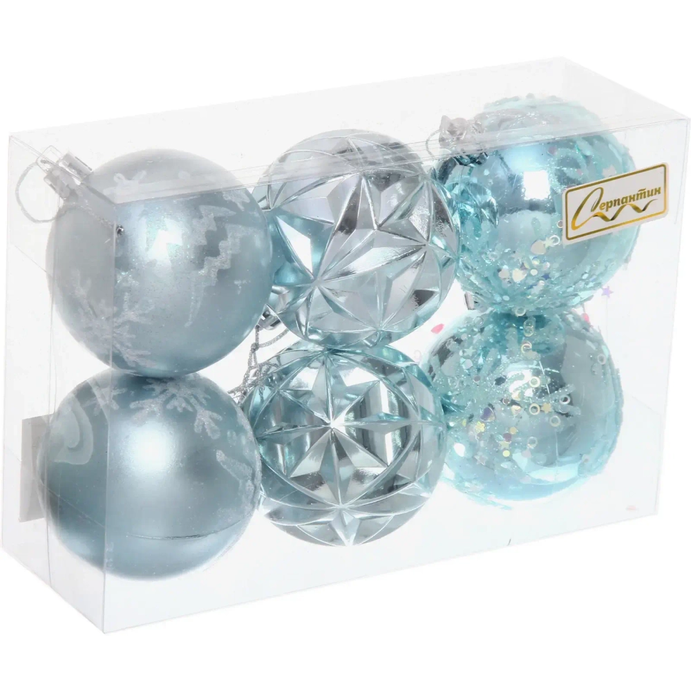 Набор шаров «Вивальди» 6 см (в наборе 6 шт), Голубой