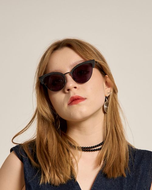 Очки солнцезащитные Spunky Marta 7 Black wood. dark grey lens