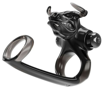 Дымчатая стимулирующая насадка на член Bull Warrior (Цвет: черный)