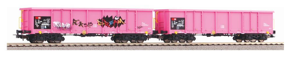 Набор из 2-х грузовых вагонов Eaos SBB, с граффити, VI
