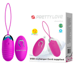 Лиловое ребристое виброяйцо с пультом ДУ Pretty Love Jessica BI-014362W-3
