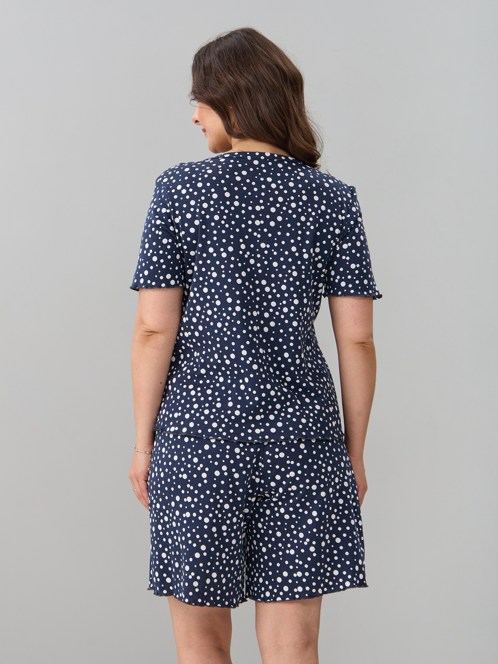 Костюм с шортами КНр-182/синийгорох