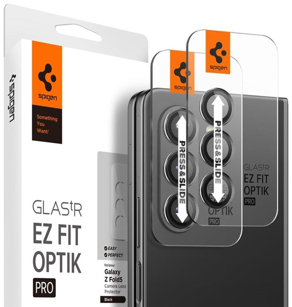 Стекло Spigen Glass tR EZ Fit Optik Pro 2 Pack, black - Samsung Galaxy Z Fold5