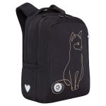 Рюкзак Grizzly, 26*39*17см, 2 отделения, 1 карман, анатомическая спинка, черный