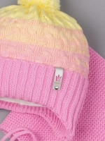 Шапка для девочки осенняя вязаная и снуд