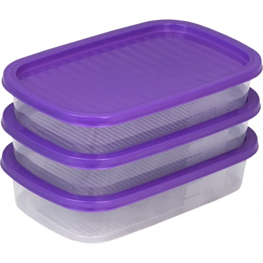 Набор прямоугольных контейнеров 3 шт 0.5 л