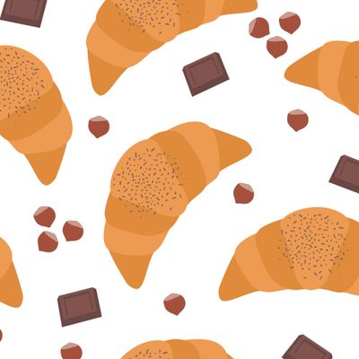 Круассаны с орехами и шоколадом