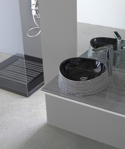 Раковина с столешницей Olympia Texture Onda 31LDT81 черно-белая 100см