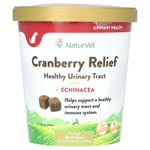 NaturVet, Cranberry Relief, добавка для здоровья мочевыводящих путей и эхинацеи, для собак, 60 жевательных таблеток, 180 г (6,3 унции)