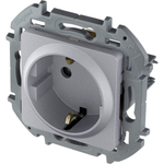 Розетка с заземлением со шторками 16А 250В алюминий Inspiria Legrand