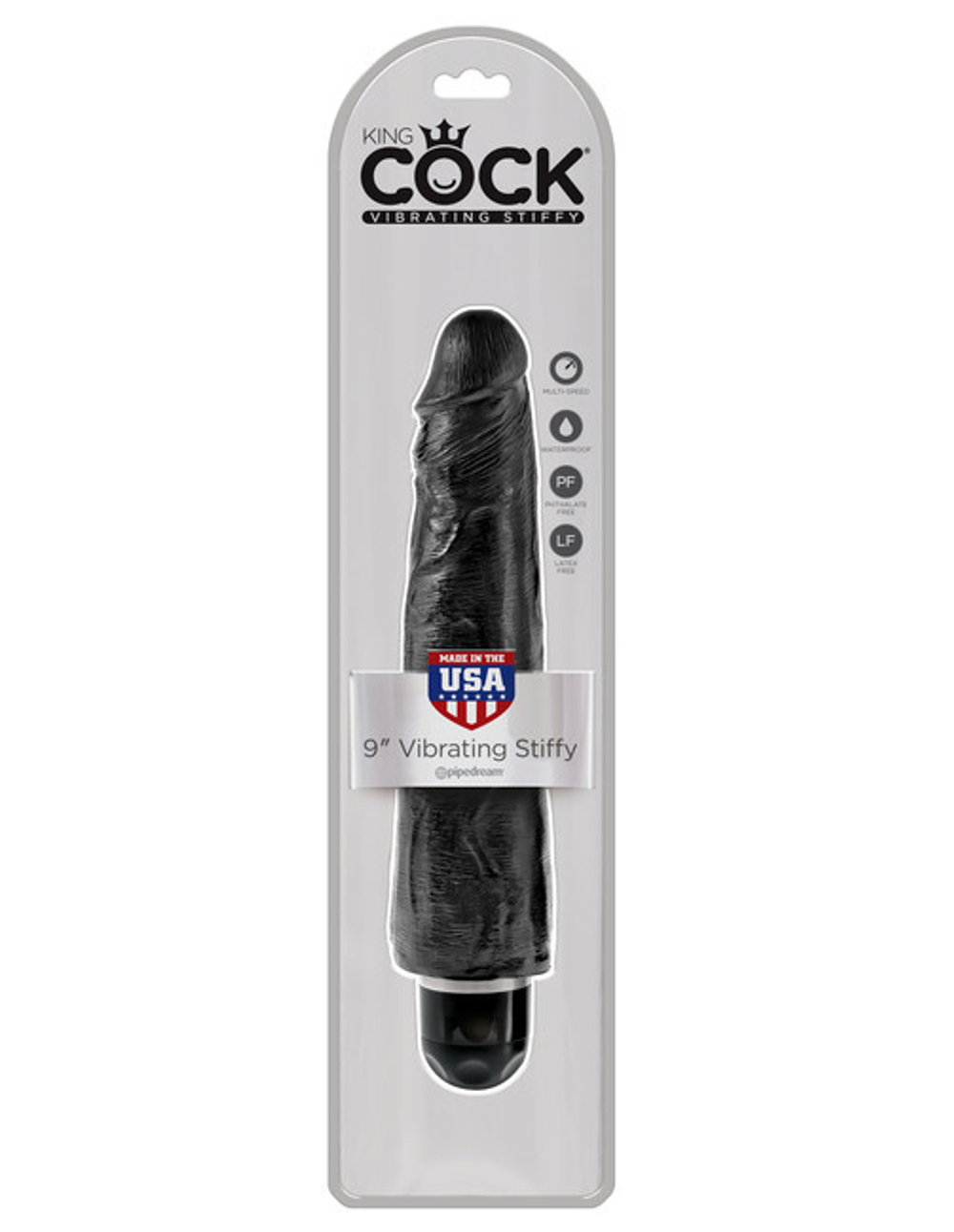 Вибратор King Cock 9 Vibrating Stiffy, черный (Цвет: черный)