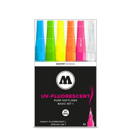 Набор маркеров MOLOTOW GRAFX UV ФЛЮР 6шт Set 1