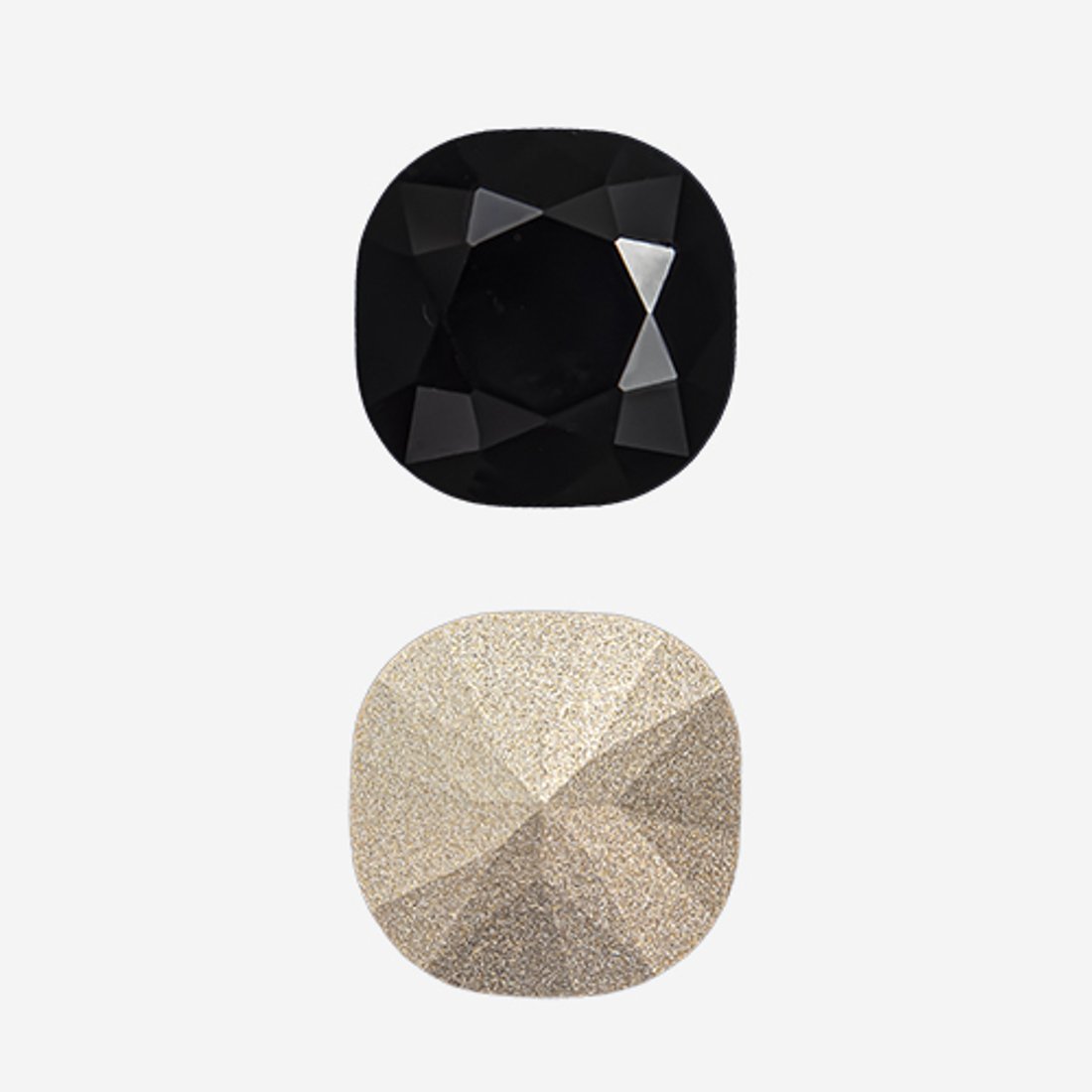 Кристалл Кушон (Сushion), оттенок "Jet", 12мм