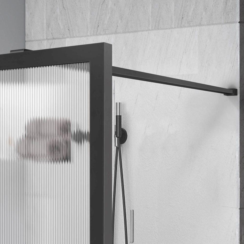 Душевая перегородка Walk-In VSW-1HP900FLGM, 900*2000, вороненая сталь, стекло рифленое