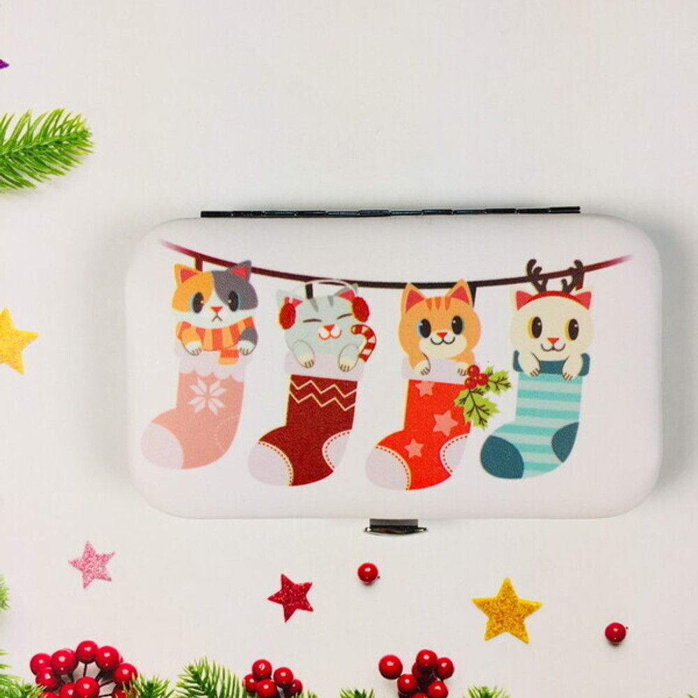 Набор для маникюра в футляре 6 предметов «New Bon Salon - Котята Дэйва»,11*6,5см