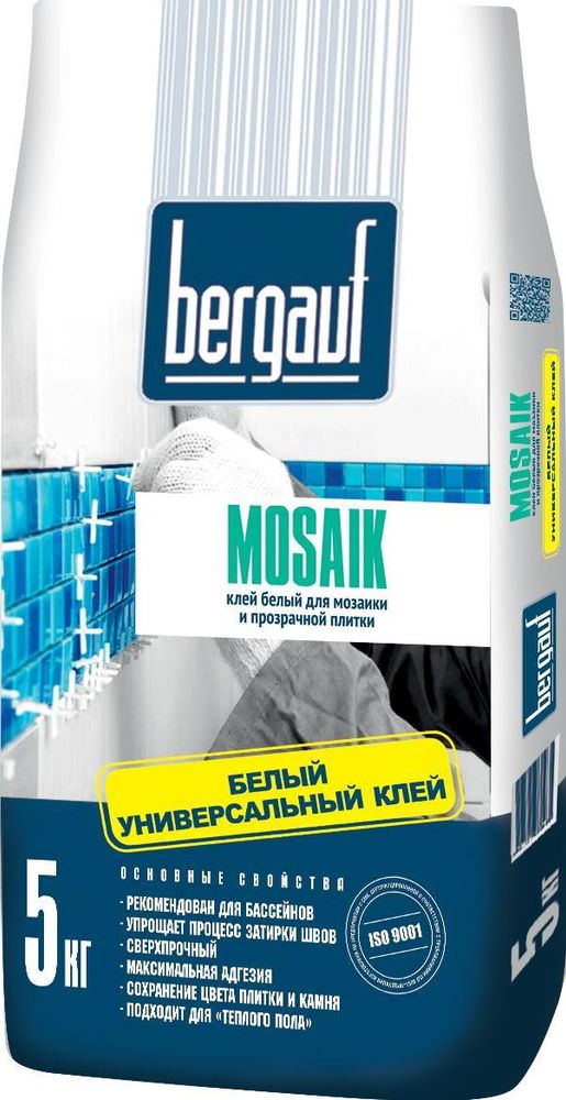 Клей д/пл.мозаики белый Bergauf Mosaik 5кг