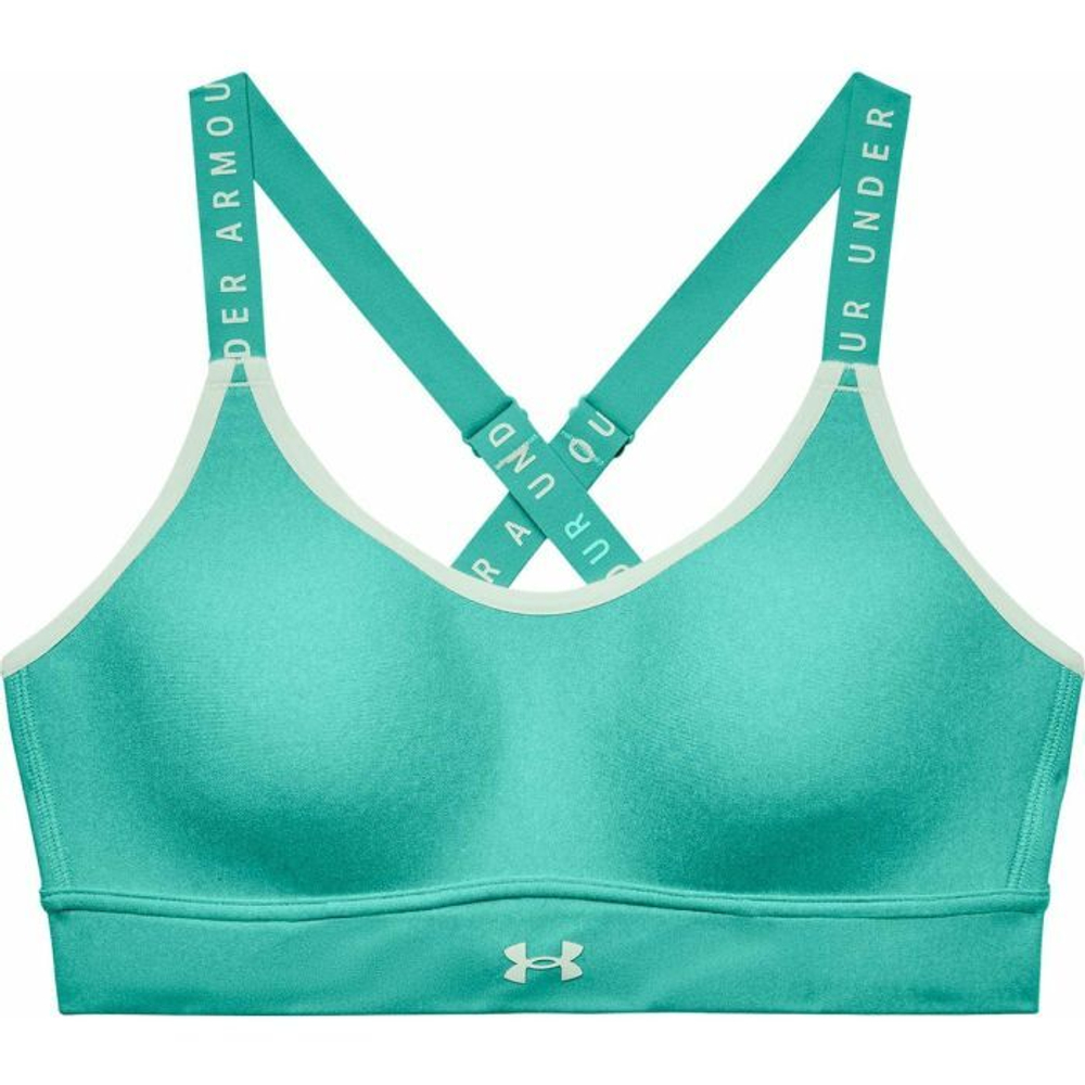 ТОП теннисный Under Armour Women's Infinity Mid Heather Cover Sports Bra - neptune light heath