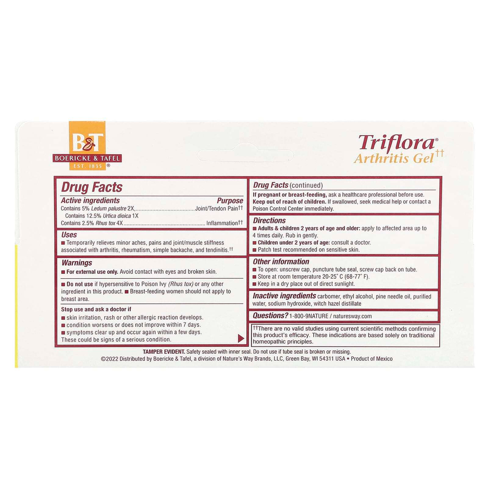 Boericke & Tafel, Triflora® гель от артрита, 77 г (2,75 унции)