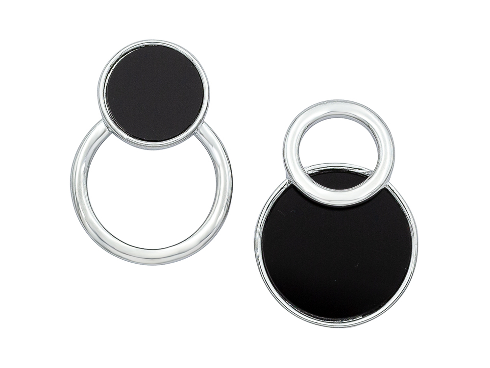 Серьги асимметричные Геометрия black