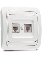 Розетка телефон RJ-11 Makel Mimoza белая 12014