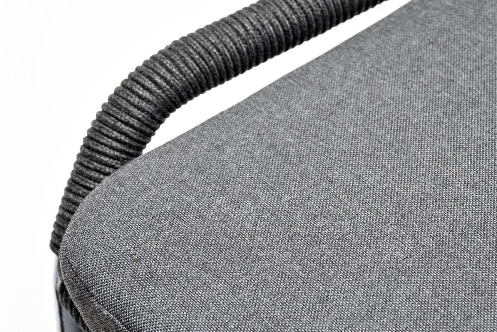 "Венето" обеденная группа на 6 персон со стульями "Милан", каркас темно-серый, роуп темно-серый