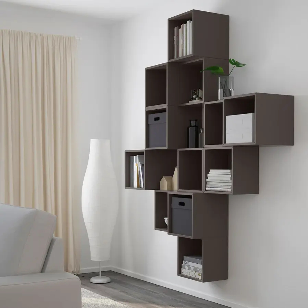Комбинация навесных шкафов - IKEA EKET, 175x35x210 см, темно-серый, ЭКЕТ ИКЕА