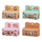 Клейкая лента (скотч) декоративная Basir, цветная, с рисунком капибары, 4 ленты в наборе