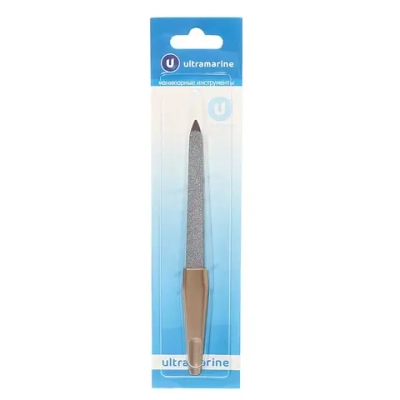 Пилка для ногтей металлическая на блистере «Ultramarine», цвет ручки золото, цвет пилки серебро,15,5см