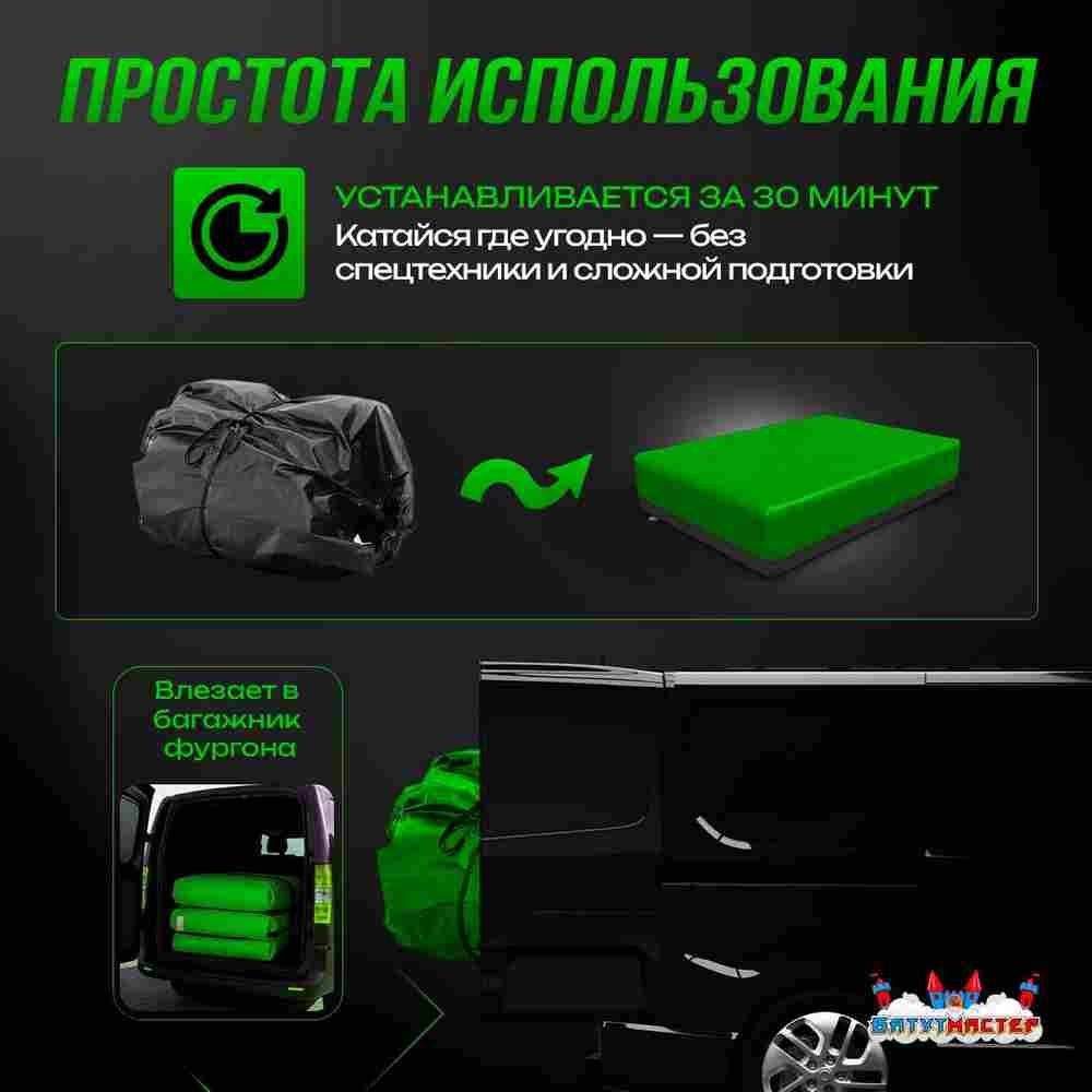 Надувная подушка «GymAir» для гимнастики и батутных центров, 4×2,5×0,95 м